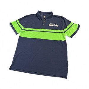 NFL TEAM APPAREL Seattle Seahawks Golf Shirt Size Large NFL Football